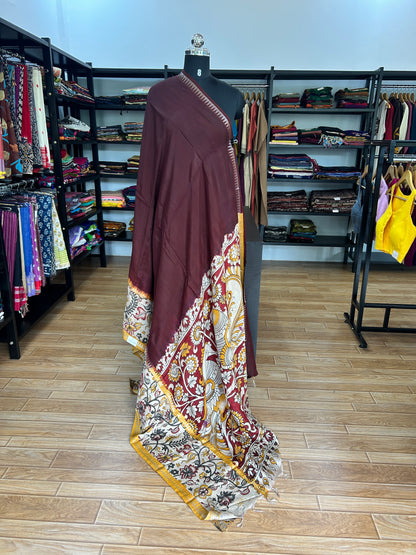 Brown kalamkari saree