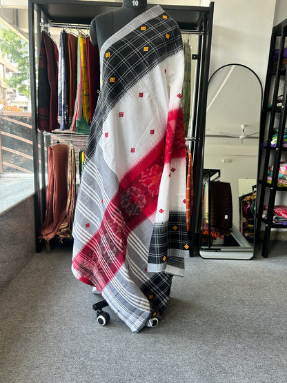 WHITE DHANIAKHALI SAREE