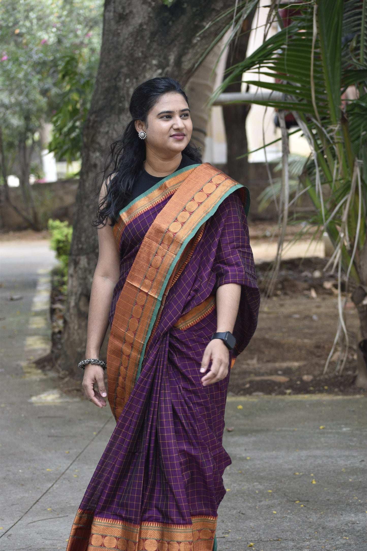 Purple Narayanpet saree.