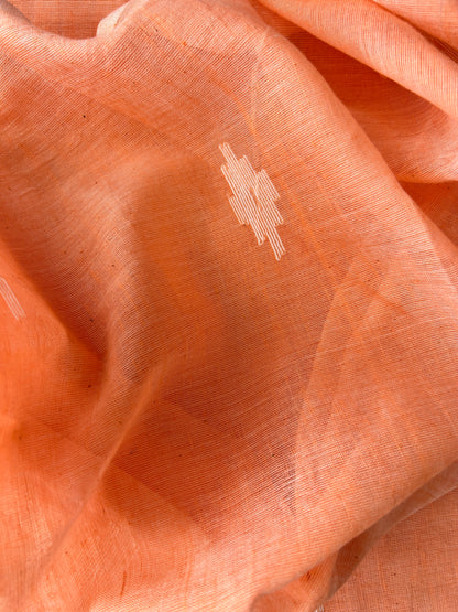 PEACH MUL JAMDANI SAREE