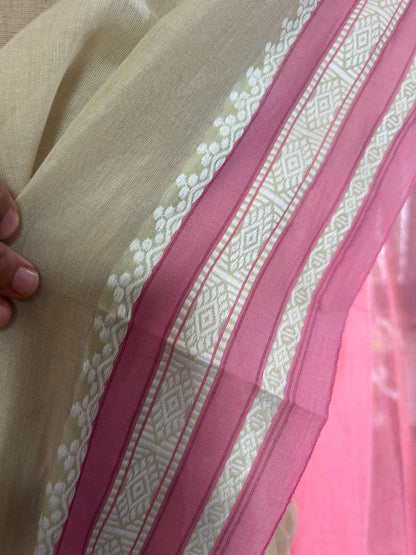 BEIGE MERCERISED SAREE