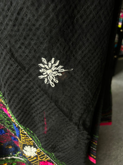 Black katha embroidered kota