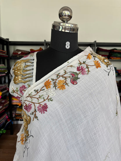 PINK LINEN SAREE