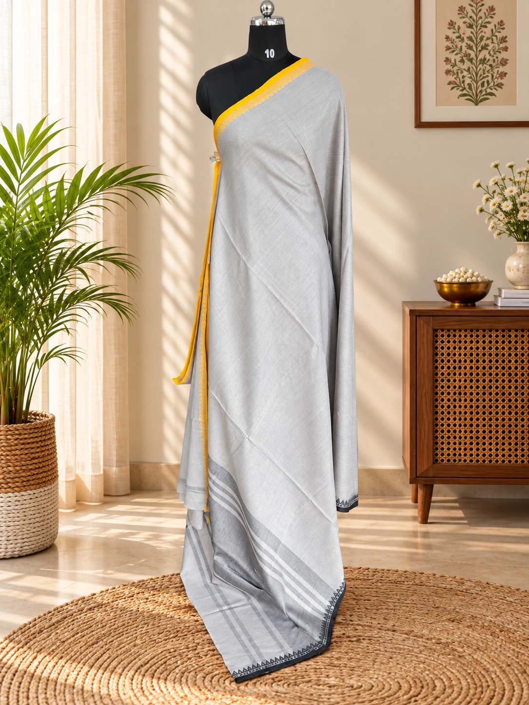 GREY DHANIAKHALI SAREE