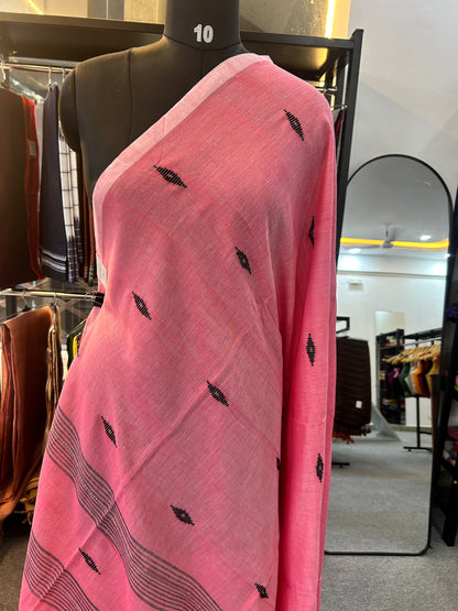 PINK MUL JAMDANI SAREE