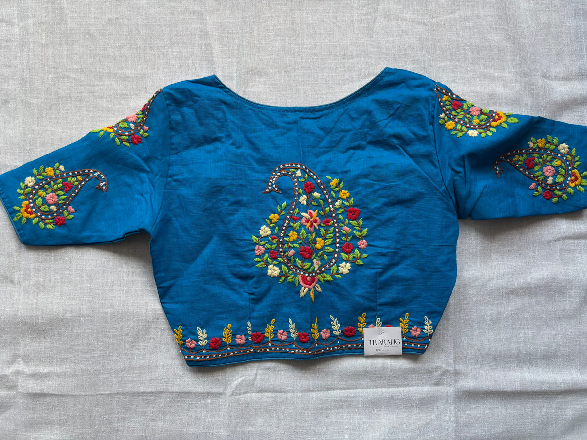 Blue Embroidered blouse