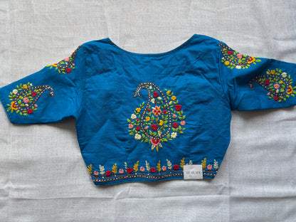 Blue Embroidered blouse
