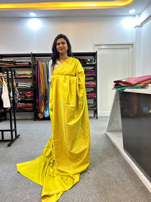 YELLOW BANANA COTTON SAREE