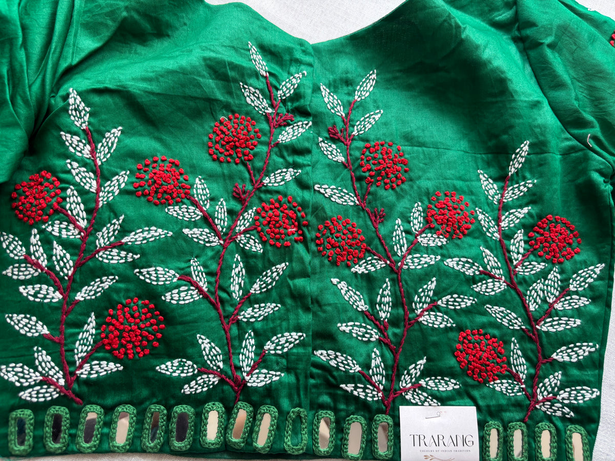 Green Embroidered blouse