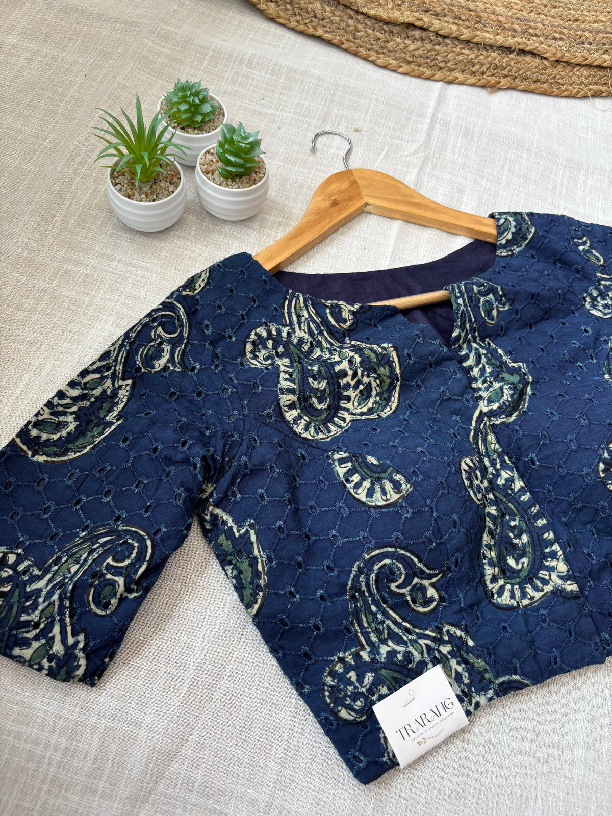 NAVY BLUE HAKOBA BLOUSE