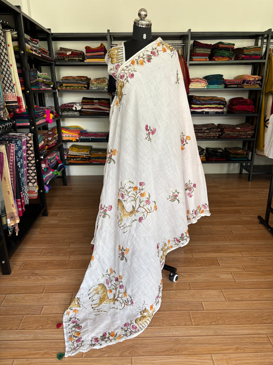 PINK LINEN SAREE