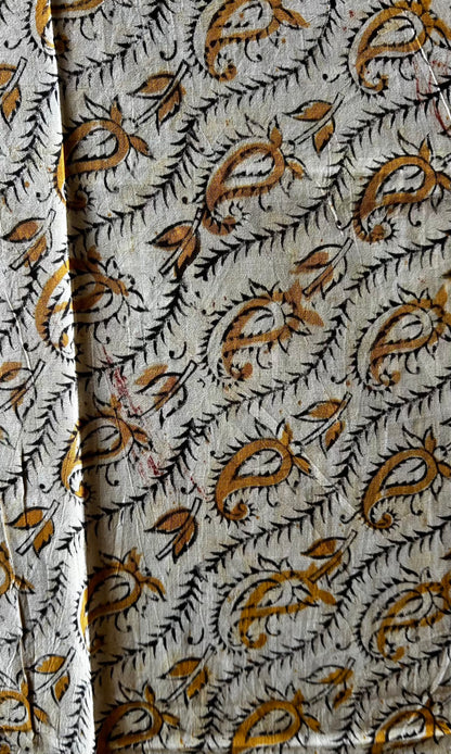 Purple kalamkari mul saree