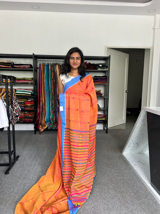 ORANGE BEGAMPURI SAREE
