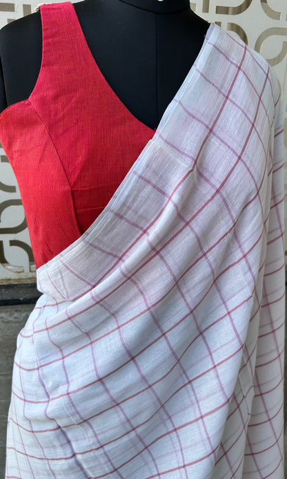 WHITE MUL SAREE