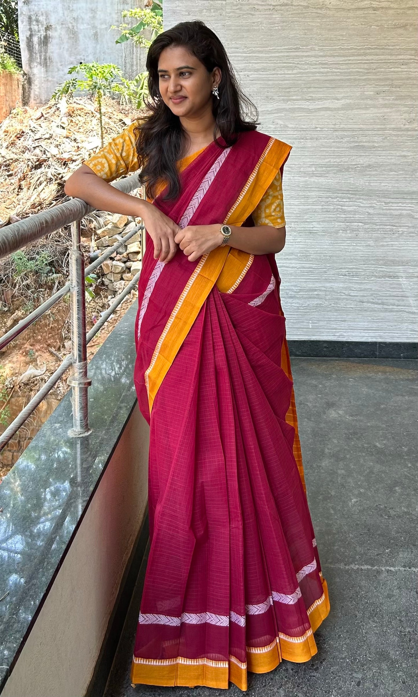 MAROON NARAYANPET SAREE