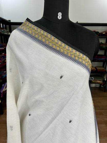 WHITE DHANIAKHALI SAREE