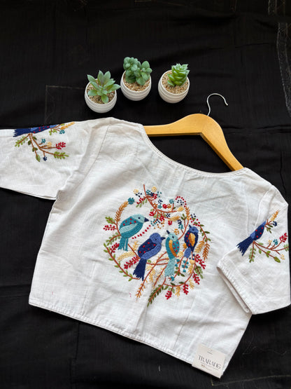 WHITE EMBROIDERED  BLOUSE
