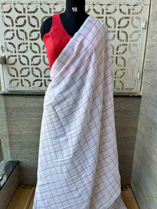 WHITE MUL SAREE