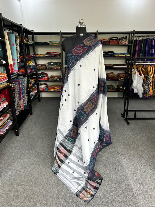 WHITE DHANIAKHALI SAREE
