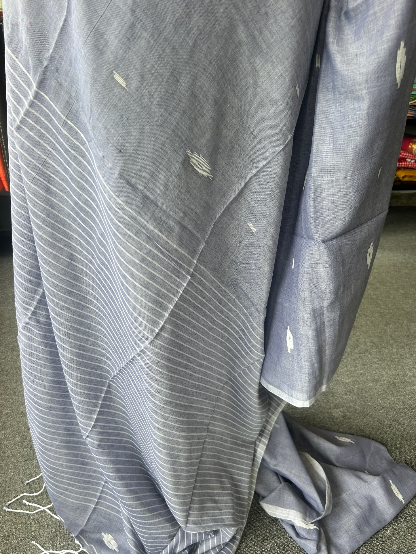 GREY MUL JAMDANI SAREE