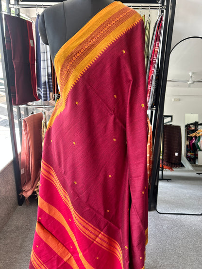 MARRON DHANIAKHALI SAREE