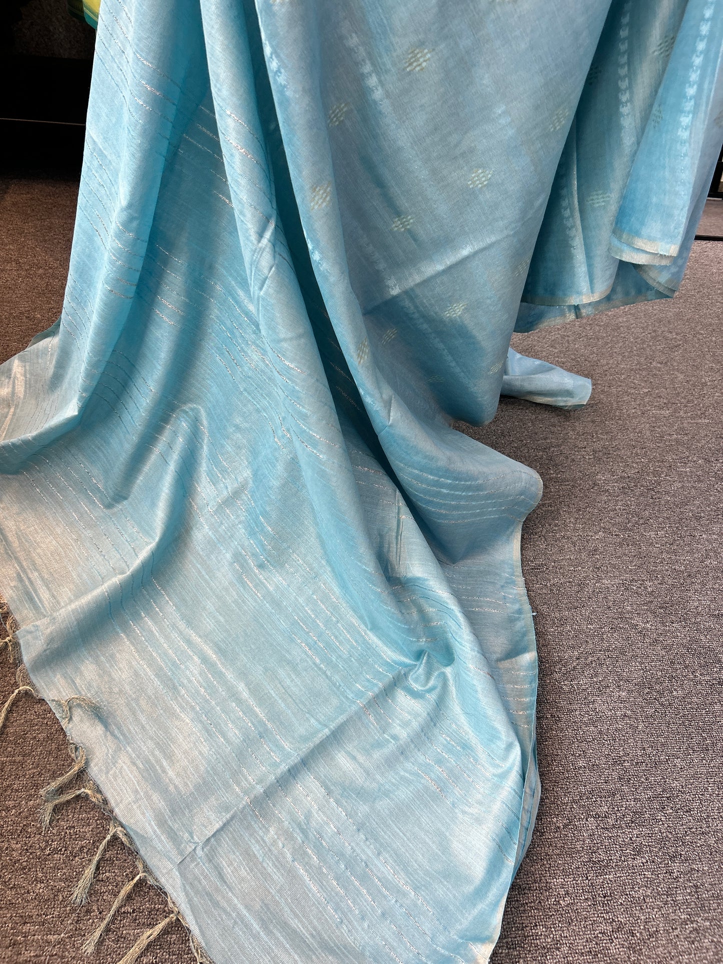 BLUE TISSUE SAREE