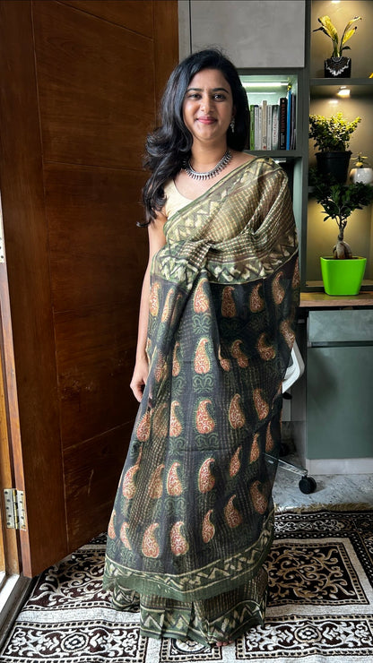 Green kota saree