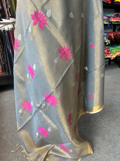 GREY TISSUE JAMDANI
