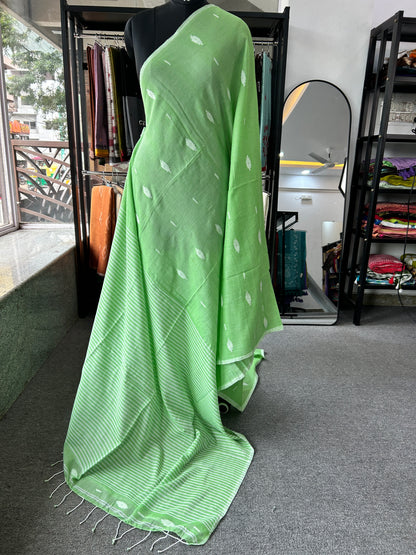 GREEN MUL JAMDANI SAREE
