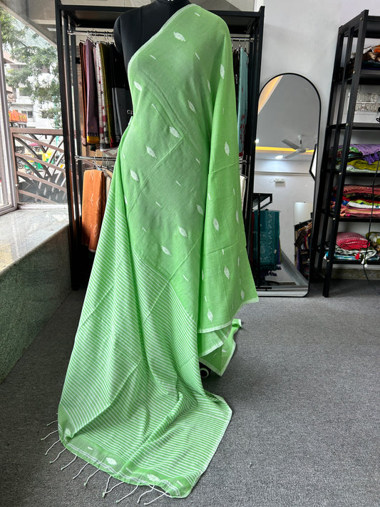 GREEN MUL JAMDANI SAREE