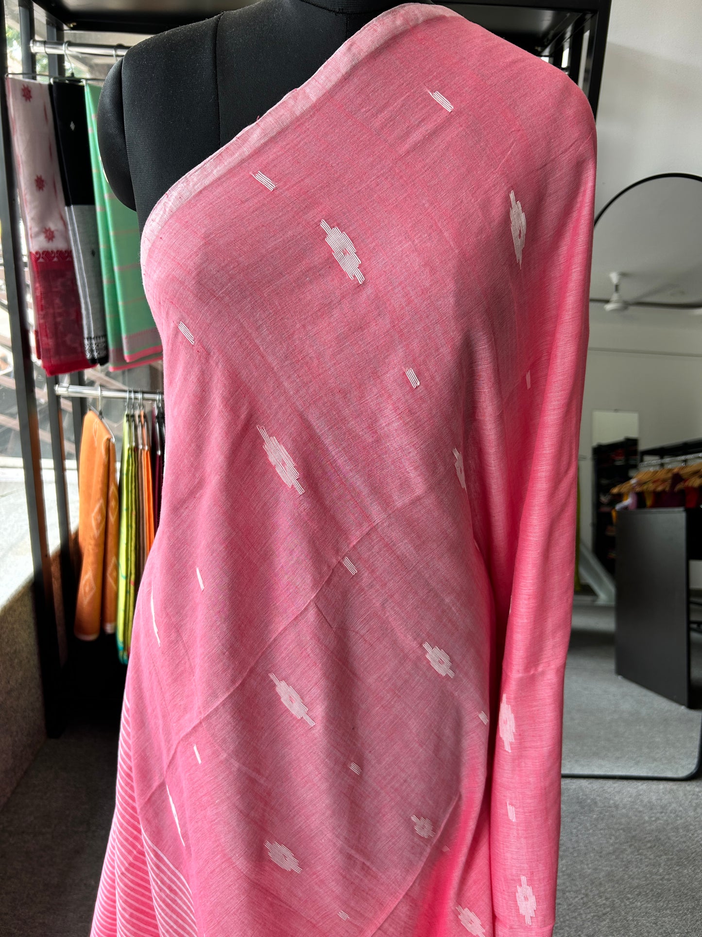 PINK MUL JAMDANI SAREE