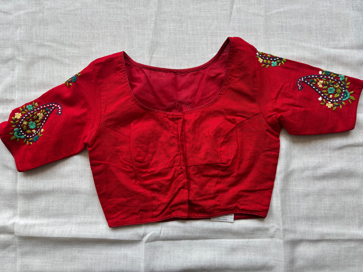Red Embroidered blouse