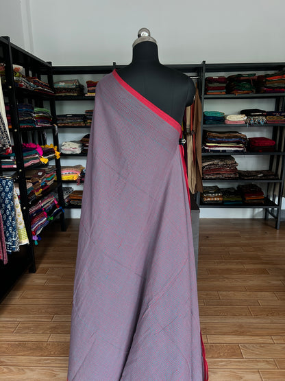 LAVENDER CHECKS  MUL SAREE