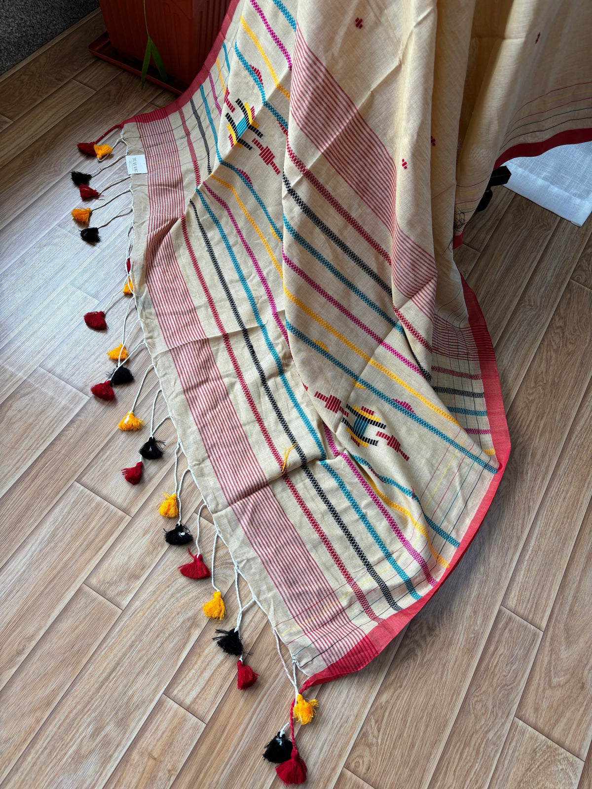 BEIGE JAMDANI SAREE