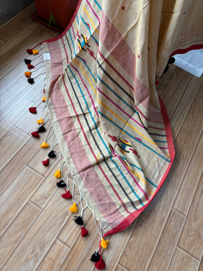 BEIGE JAMDANI SAREE
