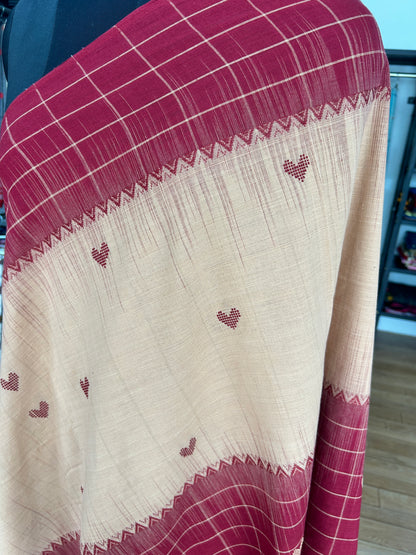 RED DHANIAKHALI SAREE