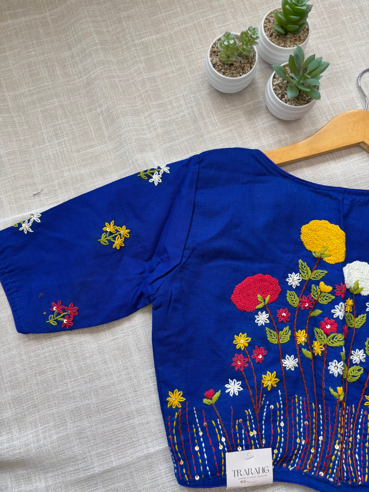 NAVY BLUE MBROIDERED  BLOUSE