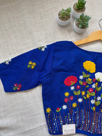 NAVY BLUE MBROIDERED  BLOUSE