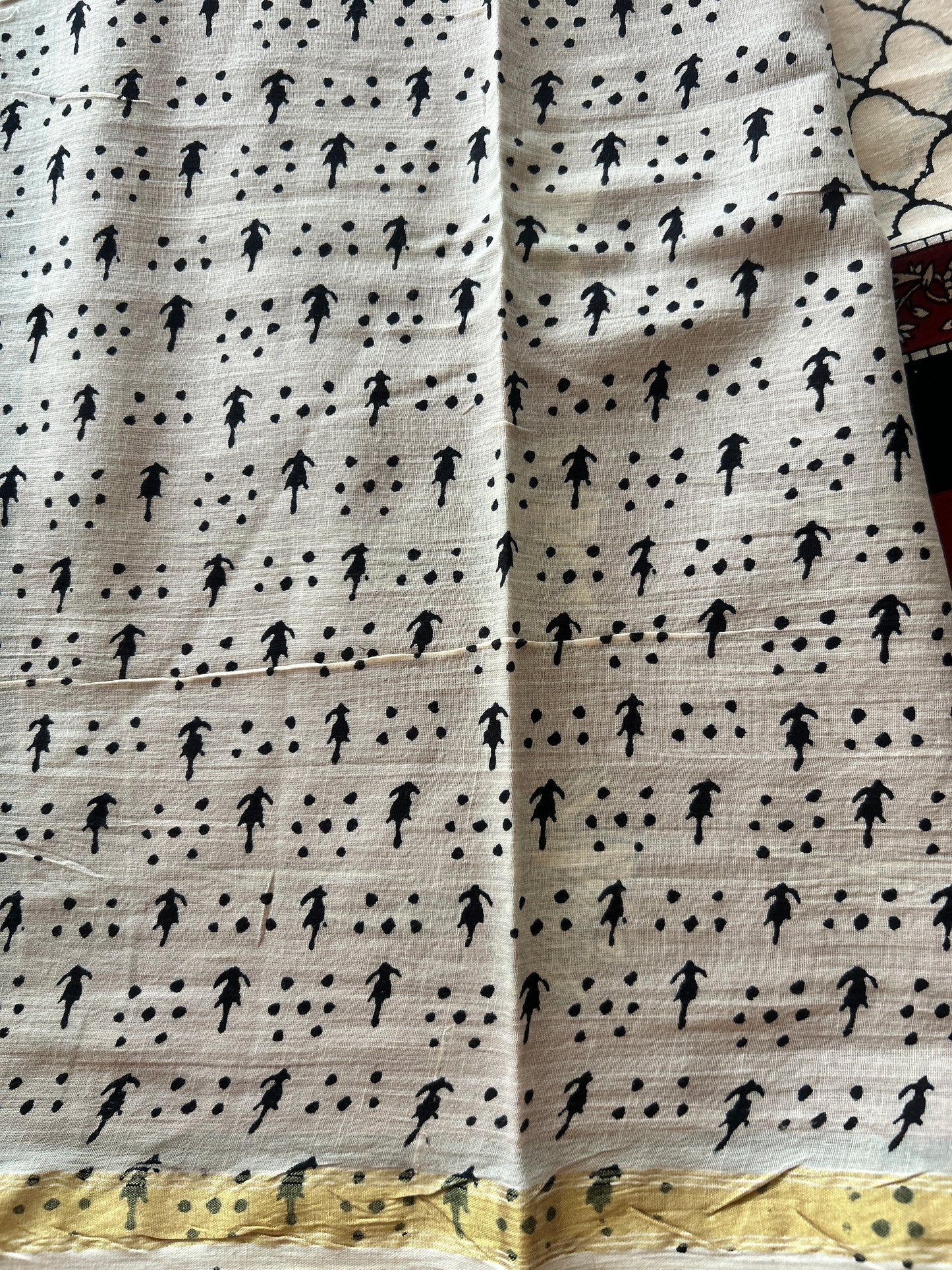 Red chanderi mul cotton