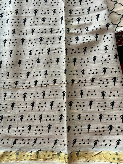 Red chanderi mul cotton