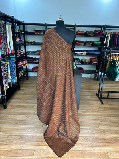 BROWN  MUL SAREE
