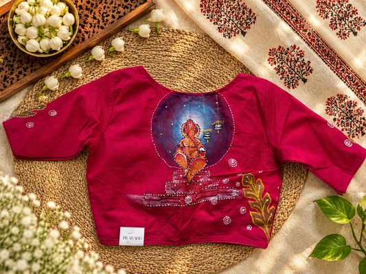 Pink hand painted blouse