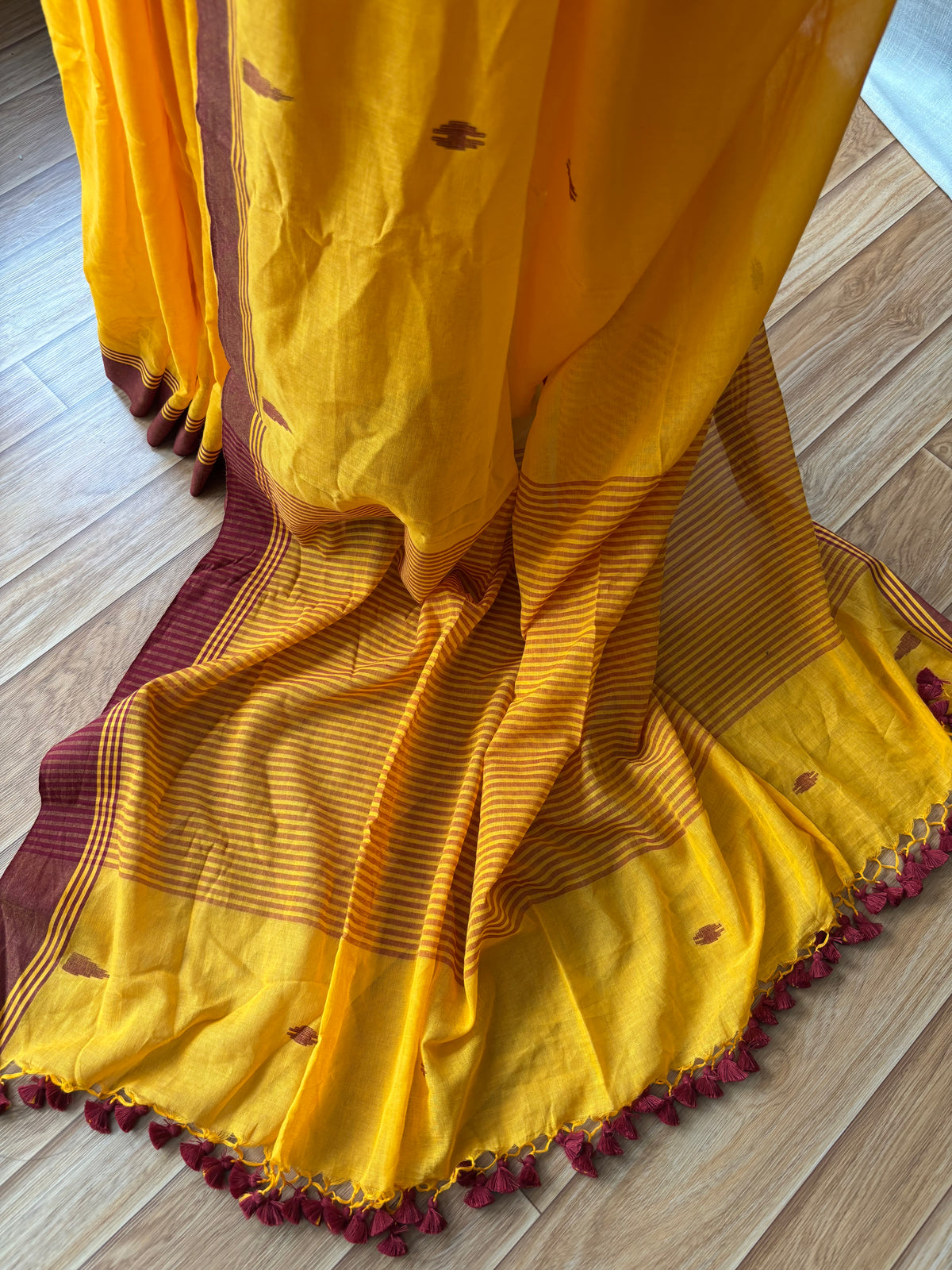 YELLOW JAMDANI SAREE