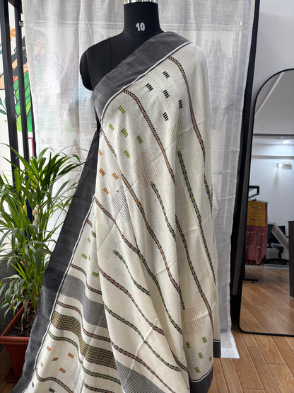 WHITE JAMDANI SAREE