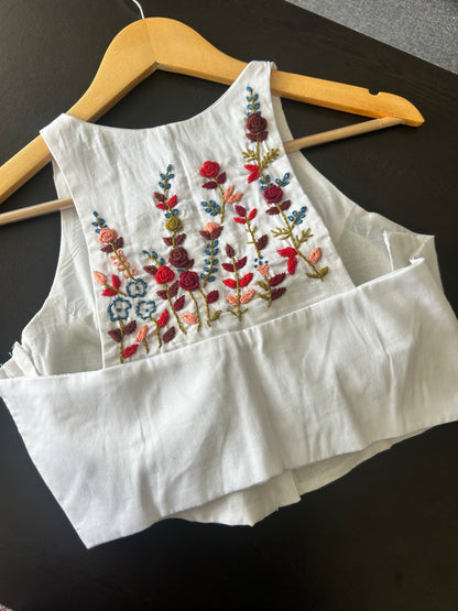 White boho embroidered blouse