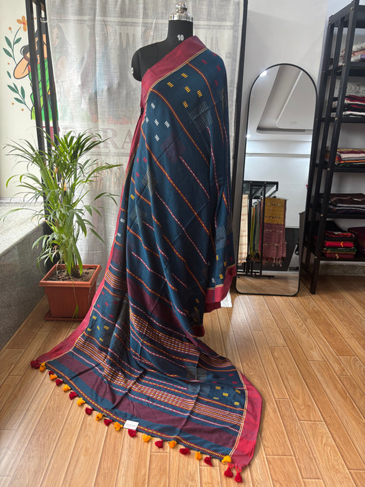 BLUE JAMDANI SAREE