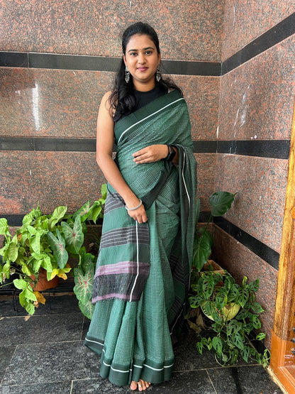 GREEN PATTEDANCHU SAREE.