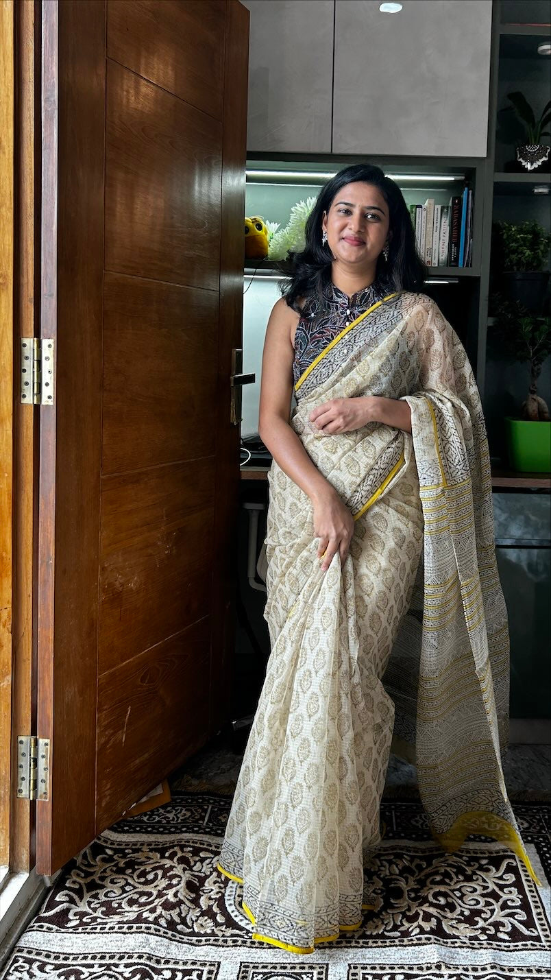 Beige kota saree
