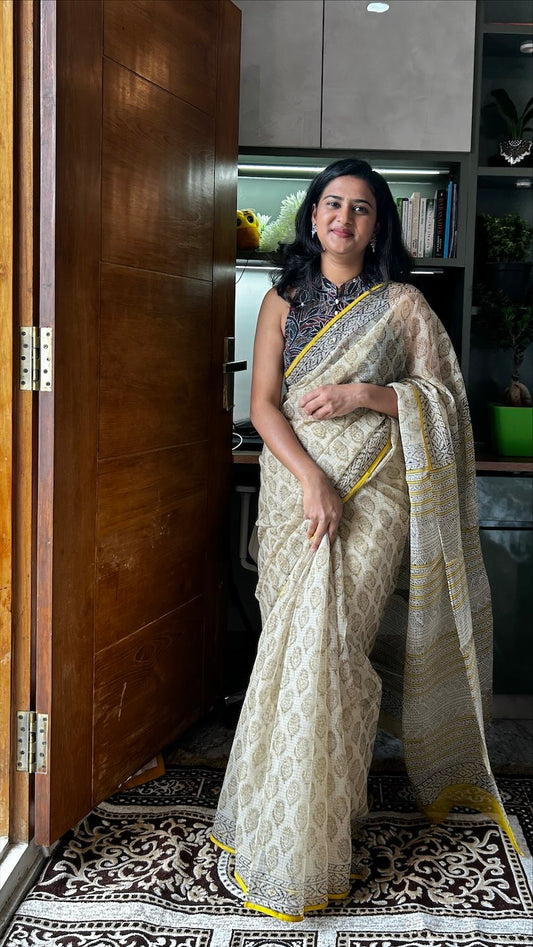 Beige kota saree