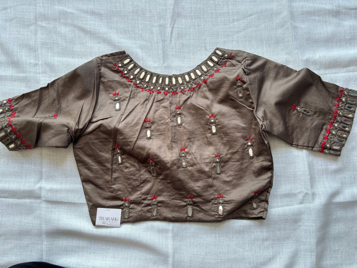 Brown Embroidered blouse